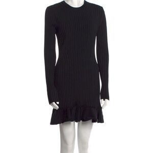 ME+EM Black Ribbed Long Sleeve Dress